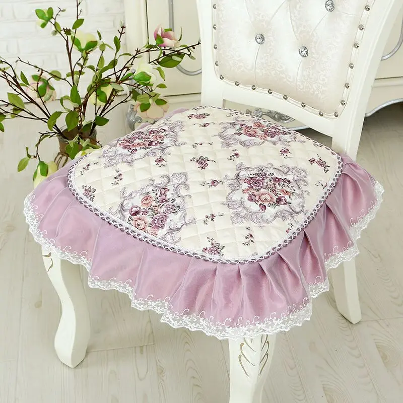Thickened Chair Cushion Student Office Stool Cushion With Lace Pastoral Dining Chair Seat Cushions Pad Four Seasons Buttocks Mat