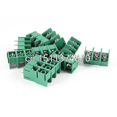 10 Pcs 7.62mm Pitch 3 Pins PCB Mount Screw Terminal Blocks Connectors