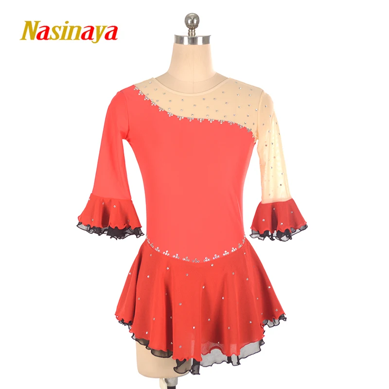 Women's Children's Rhythmic Gymnastics Dance Performance Red Figure skating Competition Training Dress Customized