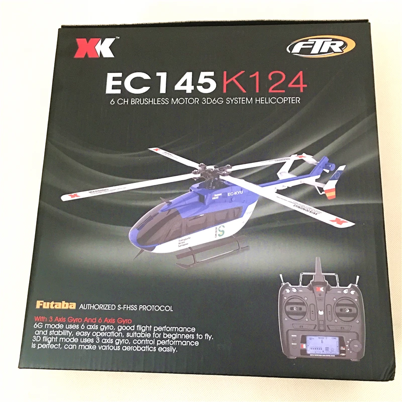 Oryginalny WLtoys XK K124 EC145 6CH bezszczotkowy silnik 3D 6G System helikopter RC RTF kompatybilny z FUTABA S-FHSS