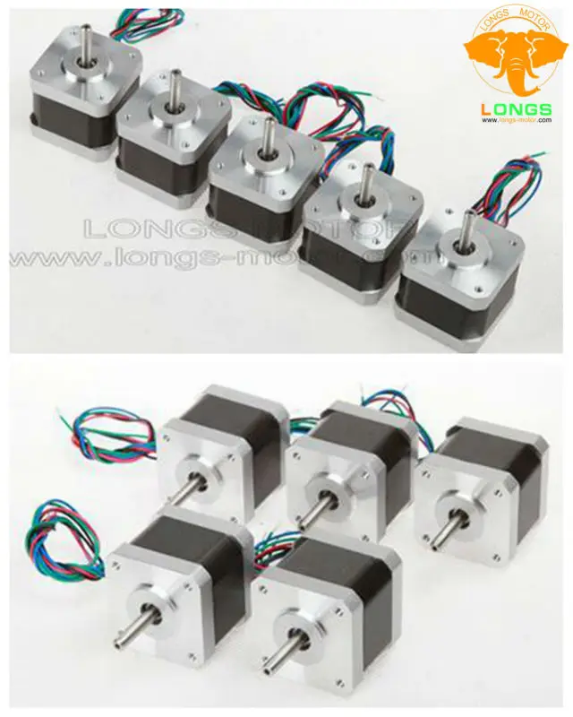 EU Free shipping[3~8days] Stepper Motor 10pcs Nema 17 40Ncm(57oz.in) Bipolar 1m cable w/connector