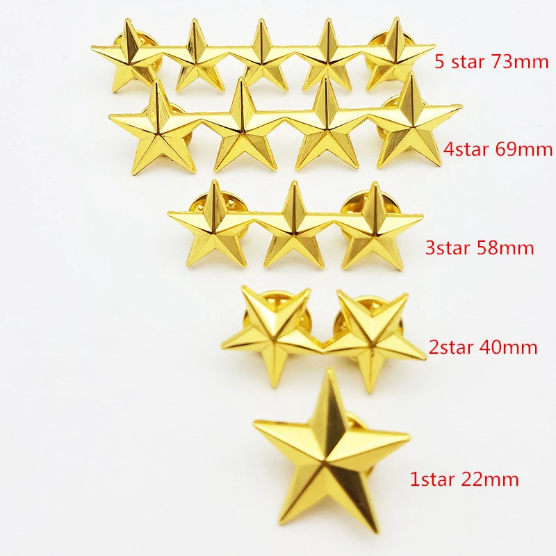 Brooch Classic Five-pointed Badge Gold Silver Copper 3colors Zinc Alloy Pin Decoration Accessory