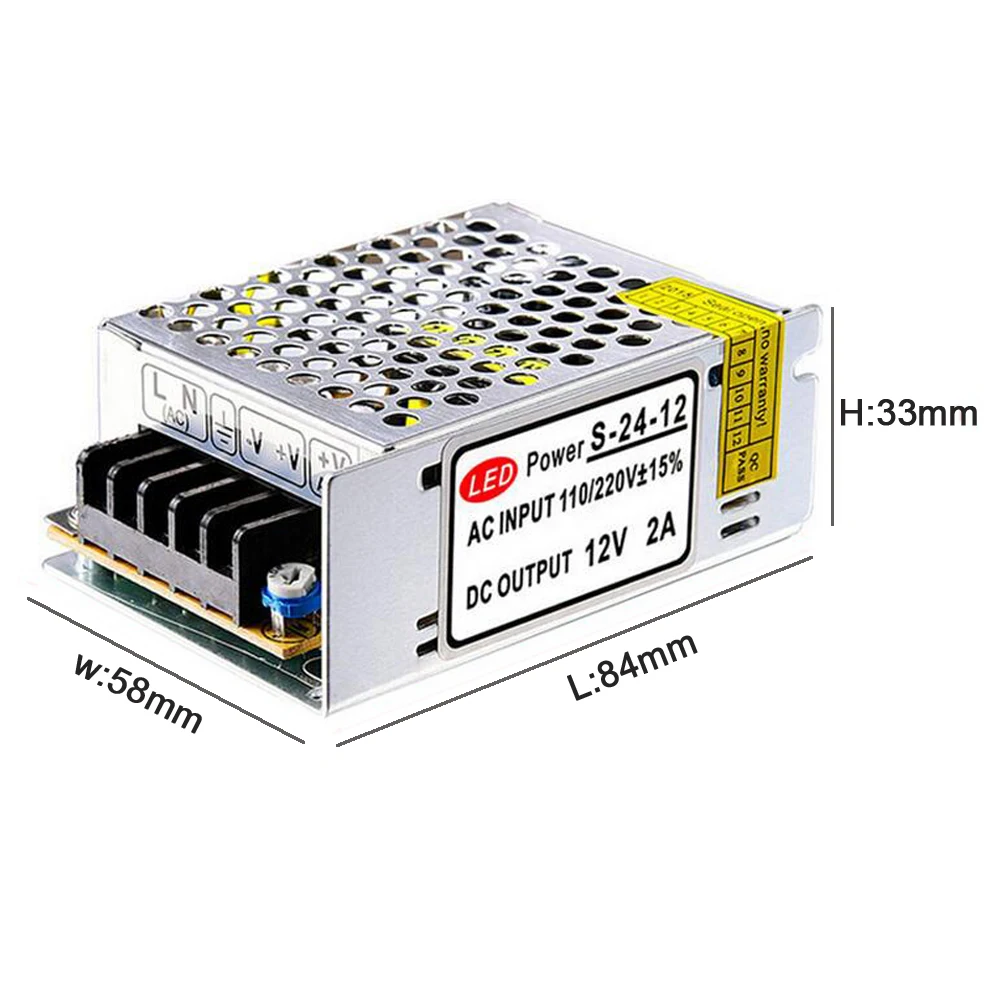 LED Switching Power Supply Driver 85-265V AC input to 12V 15W 1.25A 2A 3A 5A 6.5A 10A 30A Transformer