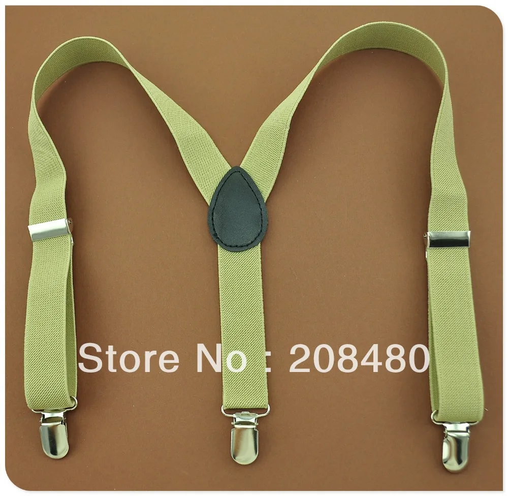 Giá Rẻ Shipping-2.5x65cm "Kaki" Màu Sắc Trẻ Em Treo Áo Trẻ Em Bé Trai/Bé Gái Thun Nẹp Ôm Suspender/Gallus-sỉ & Lẻ