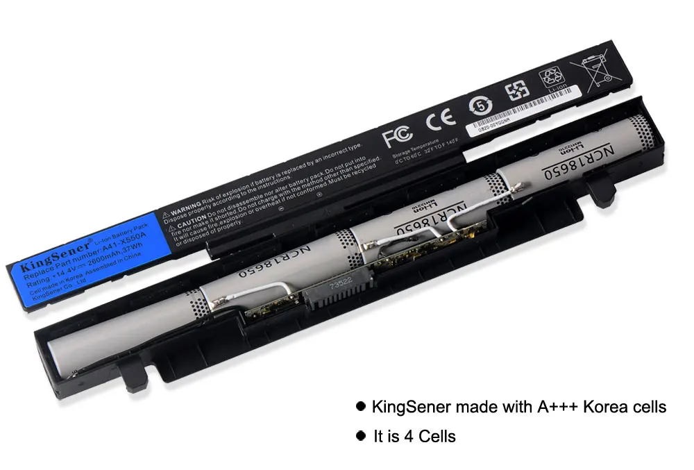 KingSener Korea Cell A41-X550A Laptop Battery for ASUS A41-X550 A41-X550A X550 X550C X550B X550V X450C X450LA X452 X452E 2950mAh