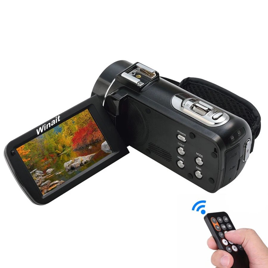 24Mp Wifi 1080P Full HD Digital Video Camera Camcorder with Remote Wide Angle Lens and Hot Shoe 3