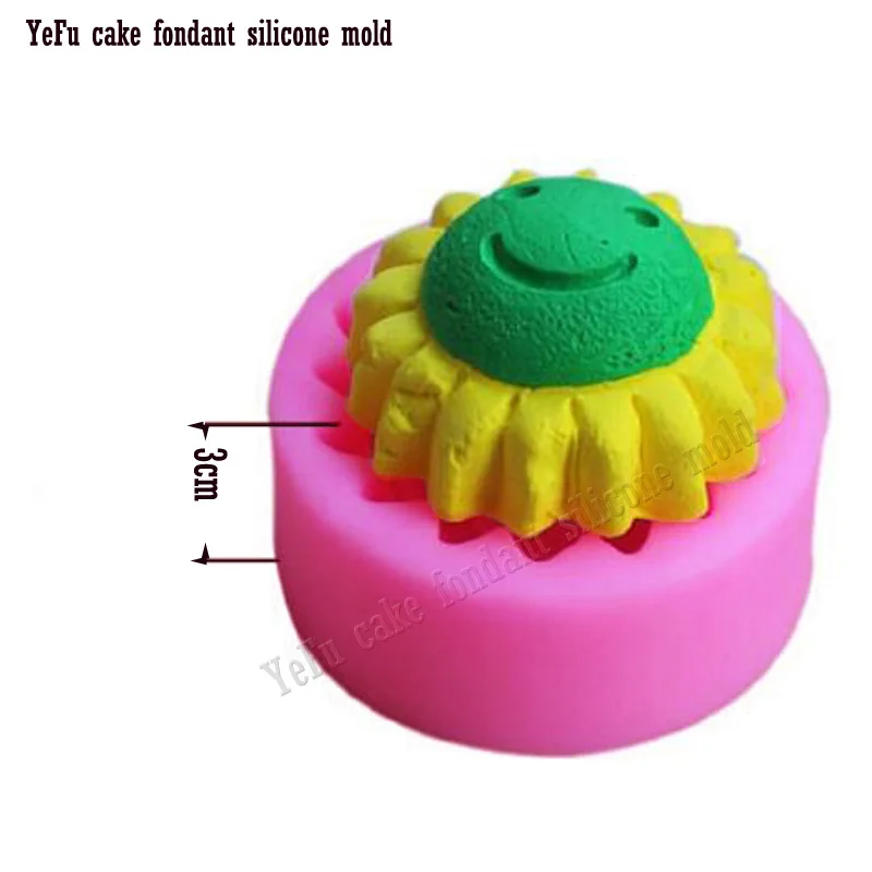 

Hot Selling Silicone Sunflower soap Mold Chocolate Cake Decorating Safe Mould For Polymer Clay Crafts DIY Tools F0859