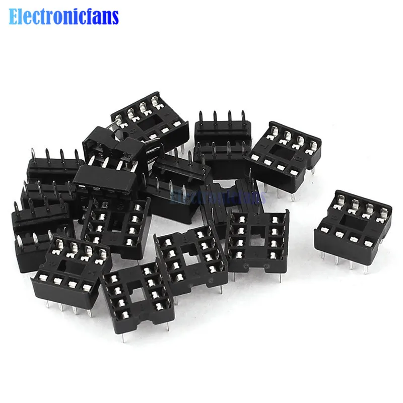 50PCS 2.54MM 8 Pin 8 Pin DIP-8 8DIP 8 DIP IC Sockets Adapter Solder Type