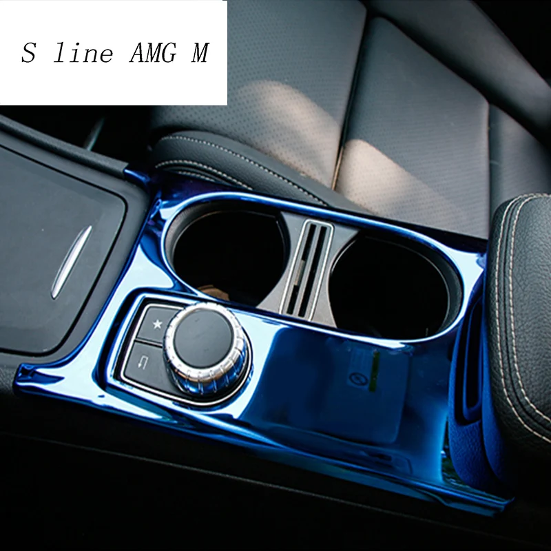Car Styling Water Cup Holder Trim Covers Stickers Interior RHD LHD Accessories for Mercedes Benz A GLA CLA Class W176 X156 C117