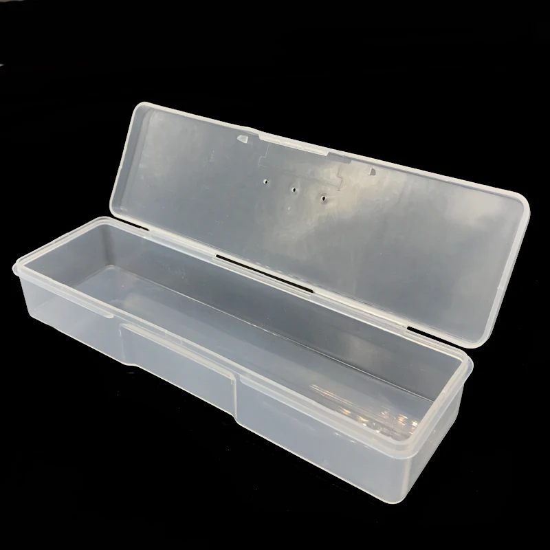 1 Piece Clear Empty Nail Art Storage Box Drill Bit Holder Container Nail Accessory Display Case Organizer Manicure Makeup Tool