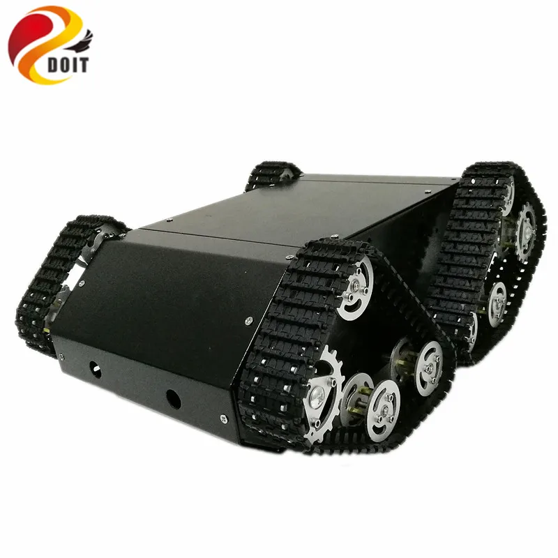 VT-100 de tanque RC negro con espacio cerrado para dispositivos eléctricos, Kit de desarrollo Arduino