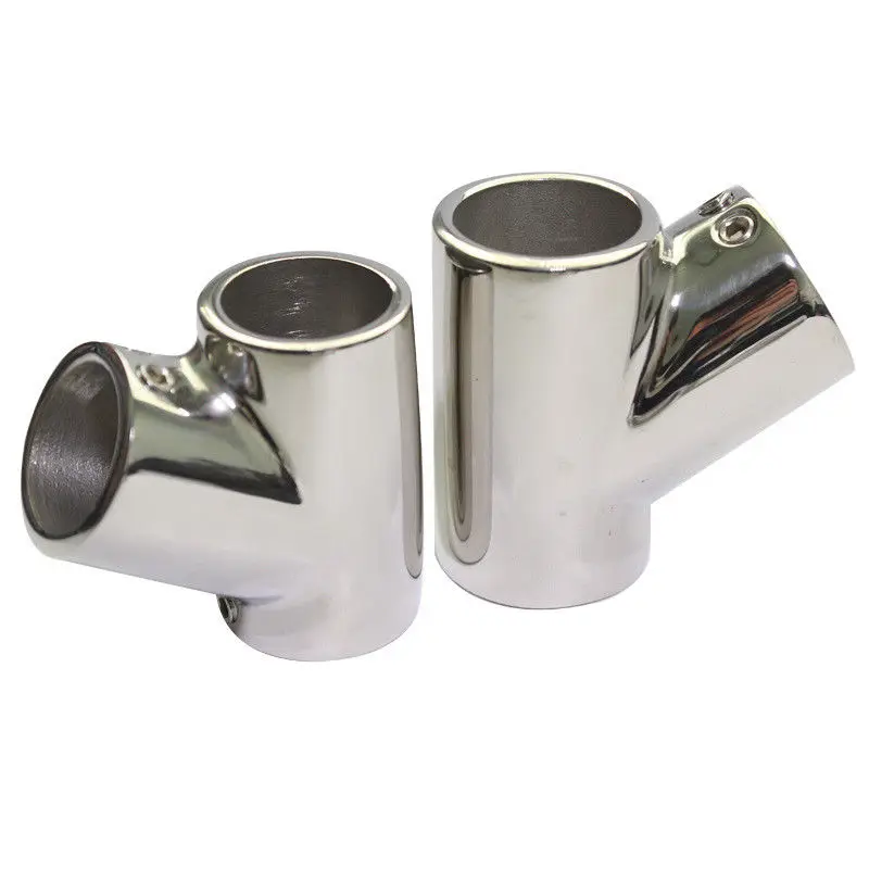 Marine Boat 316 Stainless Steel Hand Rail Fitting 60 Degree Tee Hardware 7/8 Inch 22mm Tube