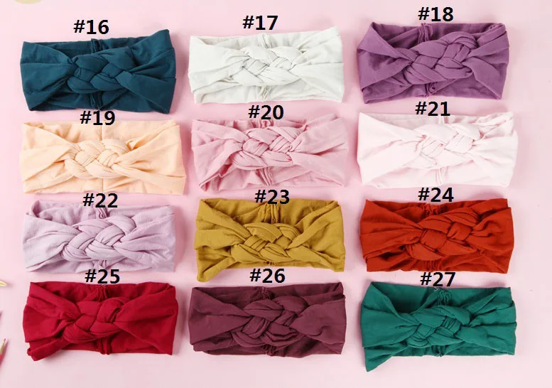 24pc/lot New Kids Skinny Soft Twist Nylon Headbands Kids Sailor Knots Nylon Elastic Headbands Children Girls Hair Accessories