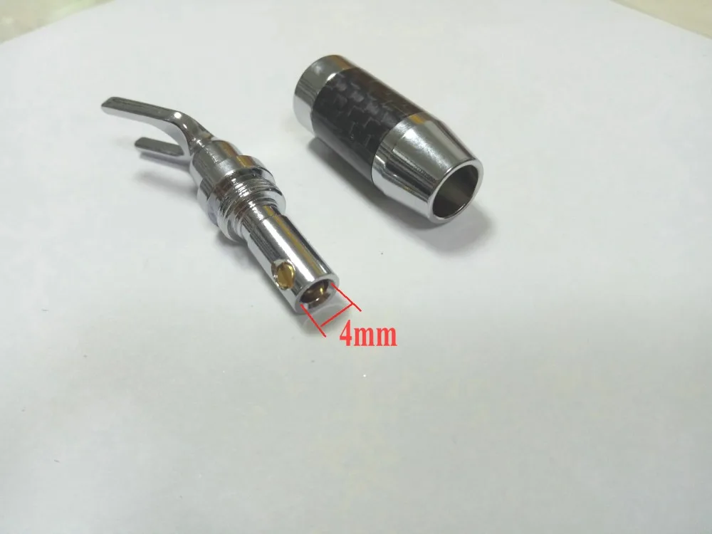 10pcs Koper Rhodium Plated Speaker Spade Plug Banaan Plug Schroef Type Audio connector