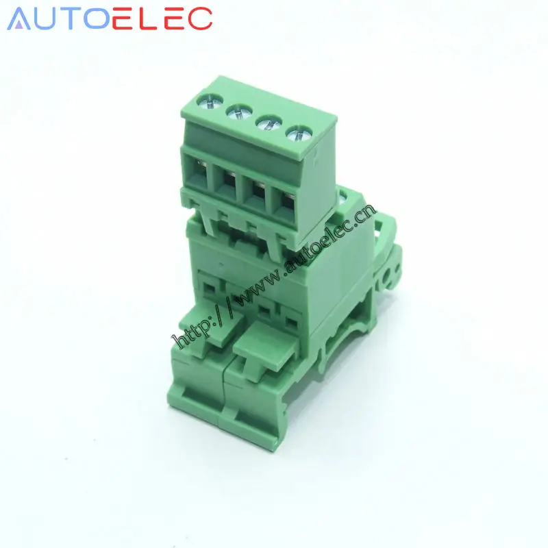 10sets Pitch 5.08mm 4pin Screw Plug-in Terminal Blocks connector NS35mm Din Rail Mounting instead of NO: UMSTBVK2.5-4-G-5.08