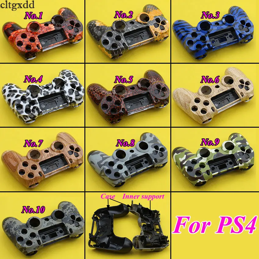 cltgxdd 1 set FOR PS4 Front Back Hard Plastic Upper Housing Shell Case With Inner Support for PS4 Wireless Controller Cover