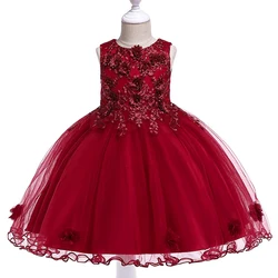 Summer Costumes Kids Dresses For Girls Tutu Floral Princess Dress Girl Clothing Party And Wedding Dress 4 6 9 10 Year L5061