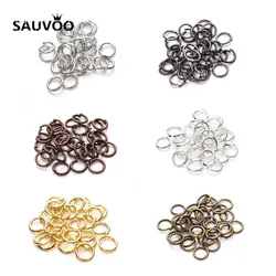 Anillos de salto de Color bronce, plata, oro, rodio, anillos divididos, anillos de bucle de enlace, 4mm, 6mm, 8mm, hallazgos de joyería DIY, 50-200 piezas, venta al por mayor