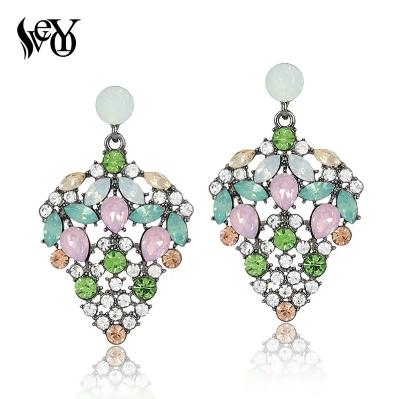 VEYO Rhinestone Crystal Earrings For Woman Drop Earrings Trendy Cute brincos Pendientes High Quality