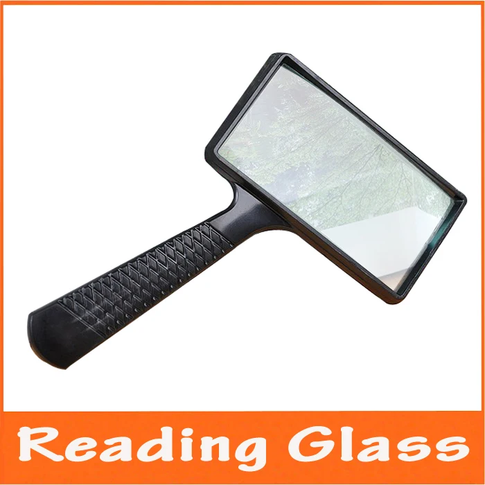 Big Lens 5 Times Magnification Power Elderly Reading Glass Handhold Magnifier Gift Loupe for Old Man Reading Newspaper or Map