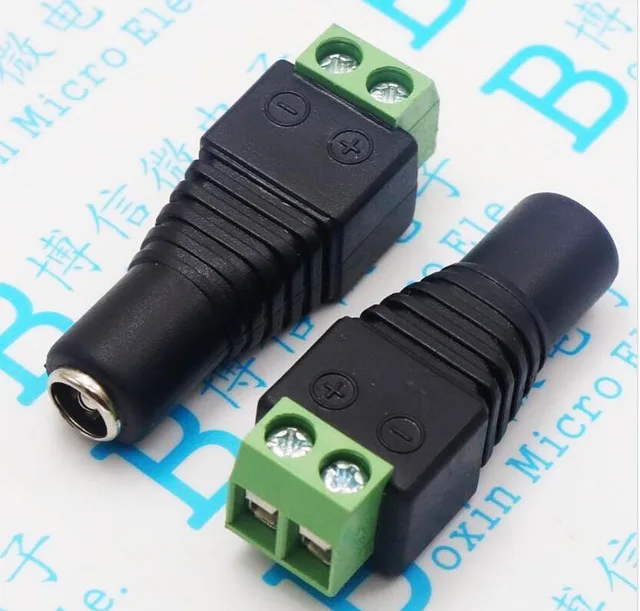 

10pcs DC plug CCTV Camera 5.5mm x 2.1mm DC Power Cable Female Plug Connector Adapter Jack 5.5*2.1mm to connection led strip