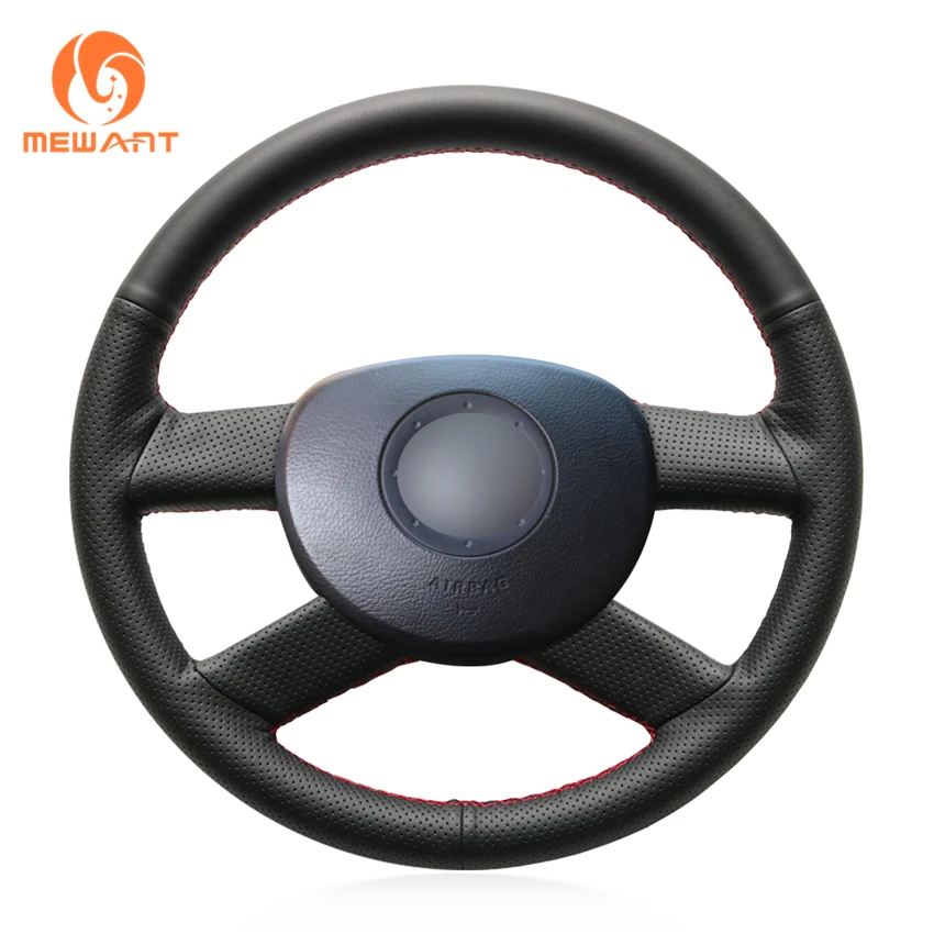 

MEWANT Black Artificial Leather Car Steering Wheel Cover for Volkswagen VW Golf 5 (V) 2003-2005 Polo 2001-2007 FOX Touran