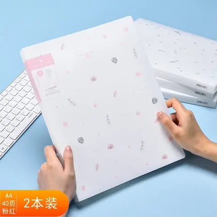 40-page A4 Display Book/Date book Transparent folder multi-function information book folder 2pcs