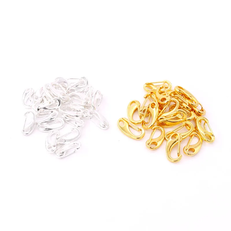 New Arrived Gold Silver Alloy Finding 40pcs/lot Jewelry Making Clasps & Hooks Handmade DIY Jewelry Necklace Bracelet Accessories