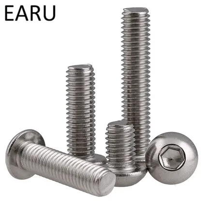 

304 Stainless Steel DIN7380 Standard Round Pan Hexagon Hex Socket Cup Cap Head Screws Bolt M6*8/10/12/14/16/20/25/30/40-100