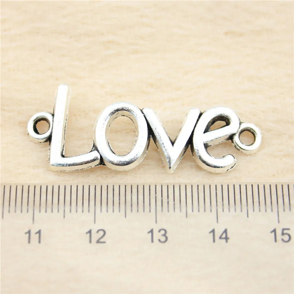 30pcs/lot 41*16mm ancient silver Love charm Pendants DIY jewelry for bracelet necklace earring