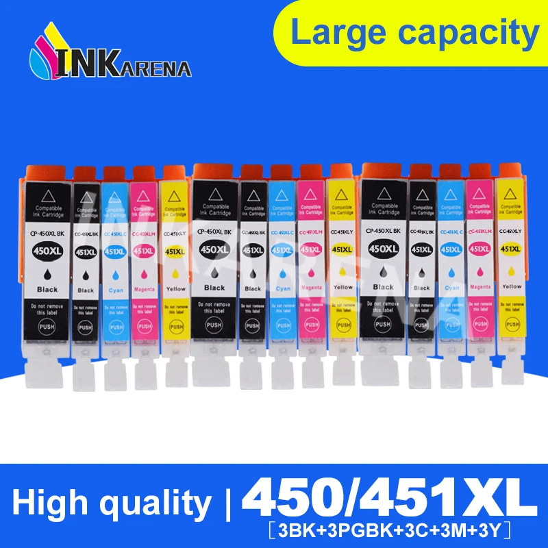 3 Set PGI-450 CLI-451 Full Ink Inkjet Cartridge For Canon Pixma MG 5440 MG 5540 MG 6340 MG 6440 MG 7140 Ip 7240 MX924 Printer