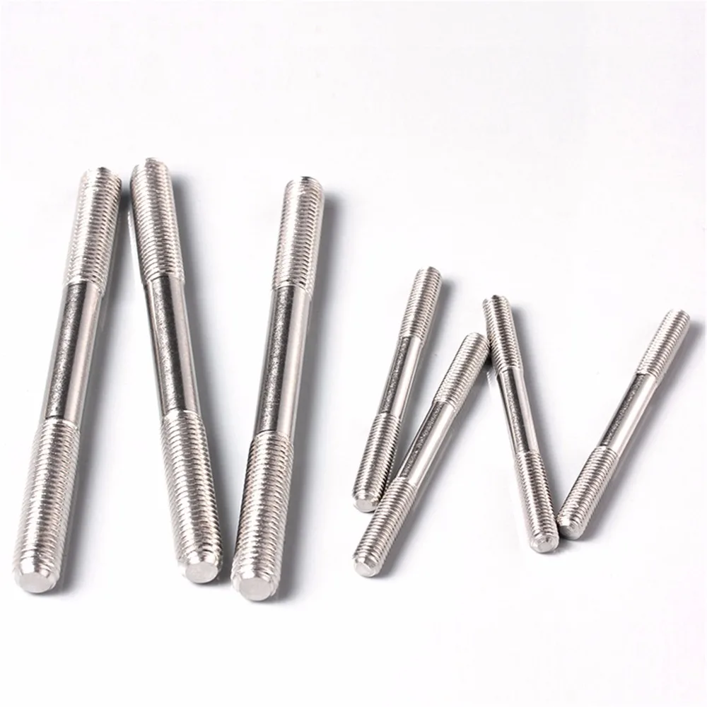 20-100PCS M4 Stainless Steel Double End Thread Screw Headless Studs Screw Rod M4*20/25/30/35-200mm