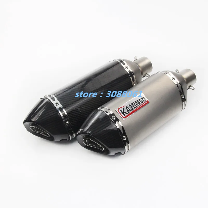 

420mm Universal Motorcycle Exhaust Escape 51mm Inlet Carbon Fiber Muffler Modified Fit Most Motorbike With DB Killer CB400 Z800