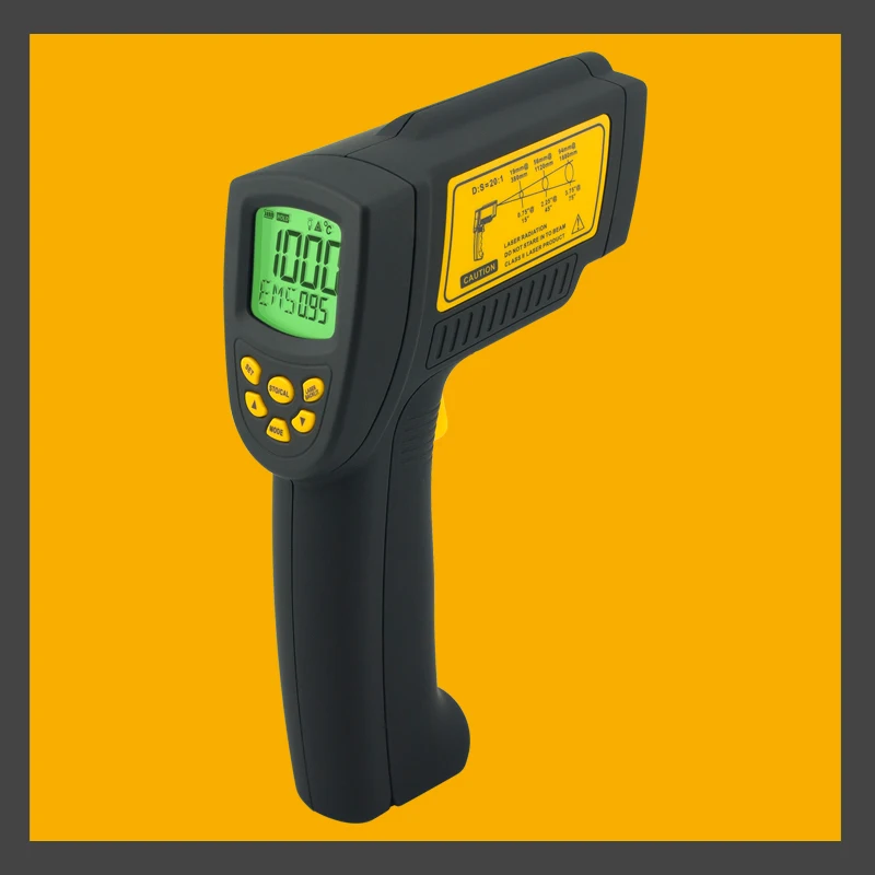 

Digital IR Laser Temperature Gun non contact Infrared Thermometer Pyrometer Aquarium -50 ~ 1000C AR862D+ Emissivity Adjustable