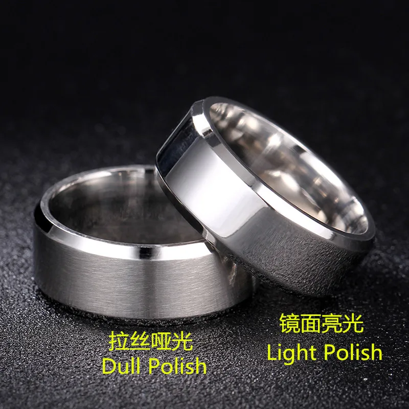 51JEWELRY 4-8mm Bright and Dull Polish Stainless Steel Ring For Men and Women Couple Ring Personalized Ring Customize Ring