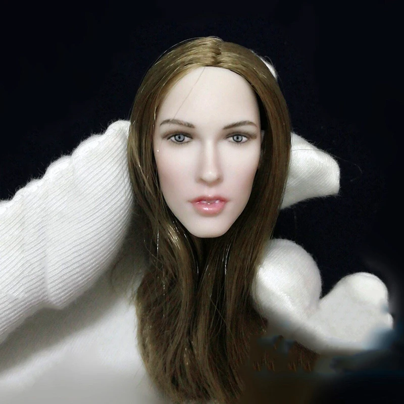 

1/6 Female Head Sculpt Lang Brown Hair European Female Shooter Head Sculpt for 12" Action Figure Collection Doll Toys Gift