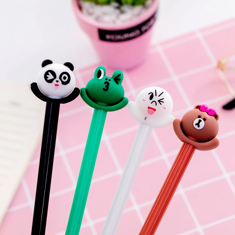 40 pcs Cute blink frog bear neutral pen 0.5 black student neutral pen