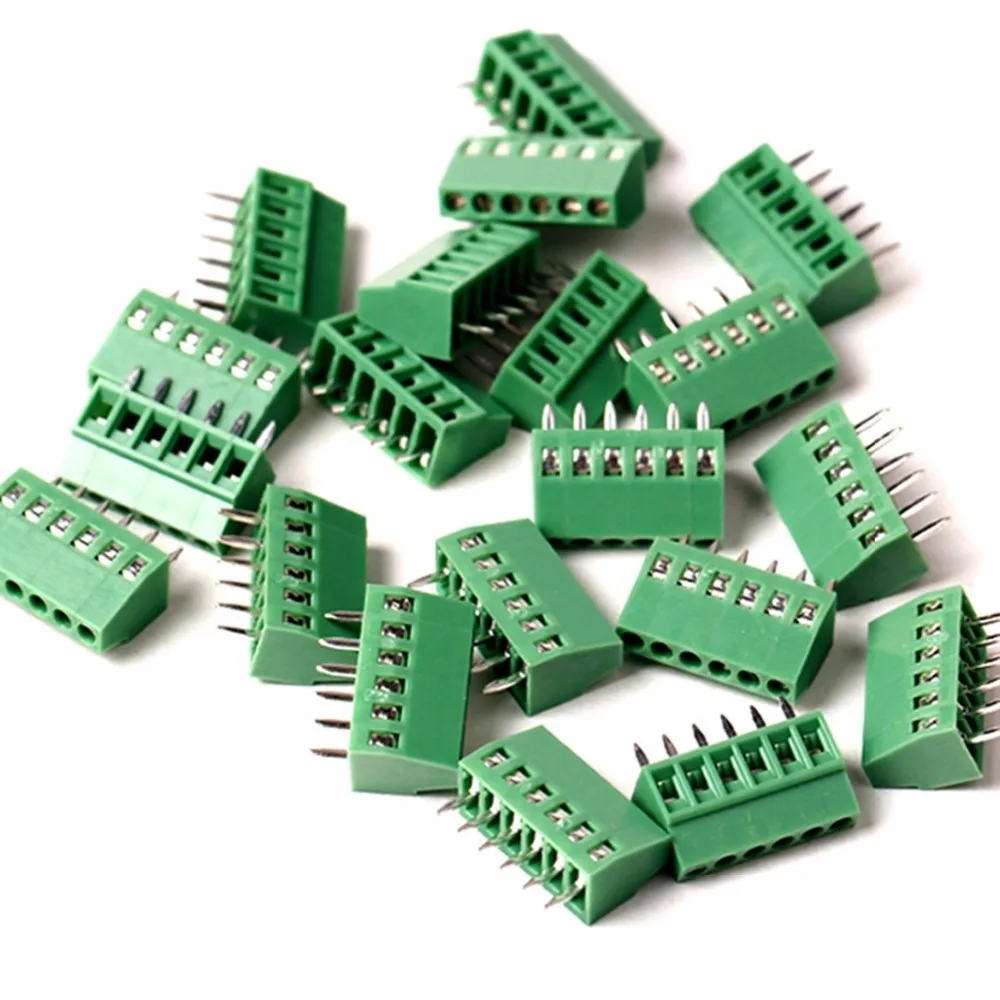 50-Pack 6 Poles 2.54mm Pitch, PCB Screw Terminal Block 150V 6A, CE Rohs ELT128-2.54-6P,Free Shipping!