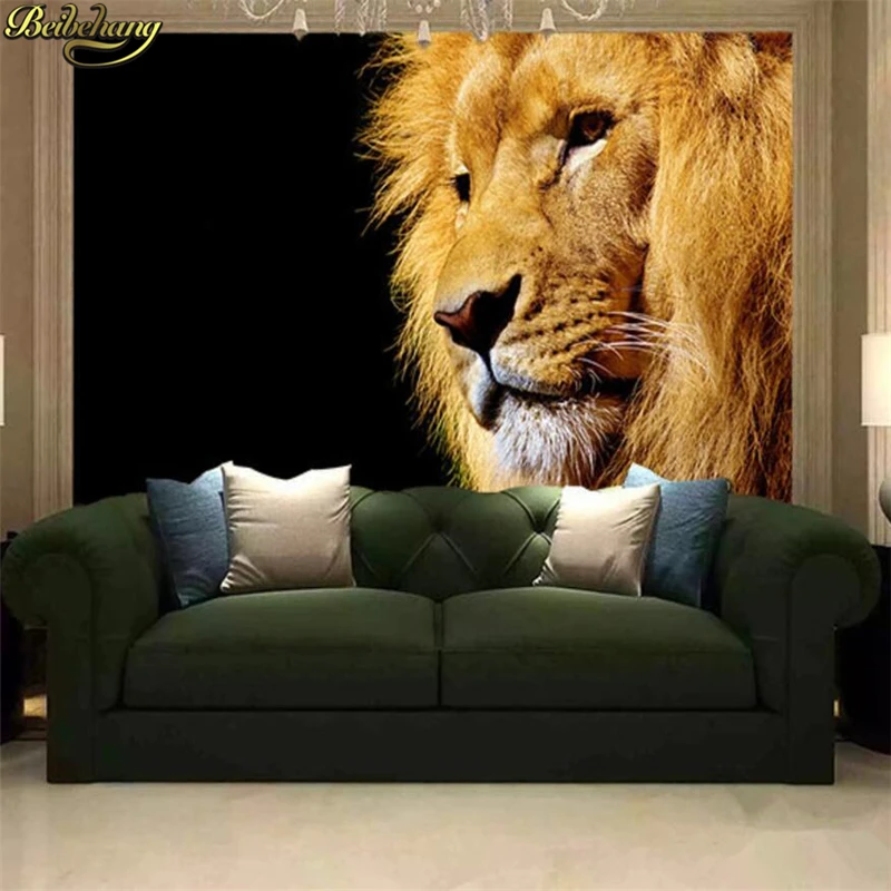 

Custom Photo Wallpaper Mural Wall paper Sticker Lion Lion King Background Wall Stickers Fresco 3D papel de parede 3D painting