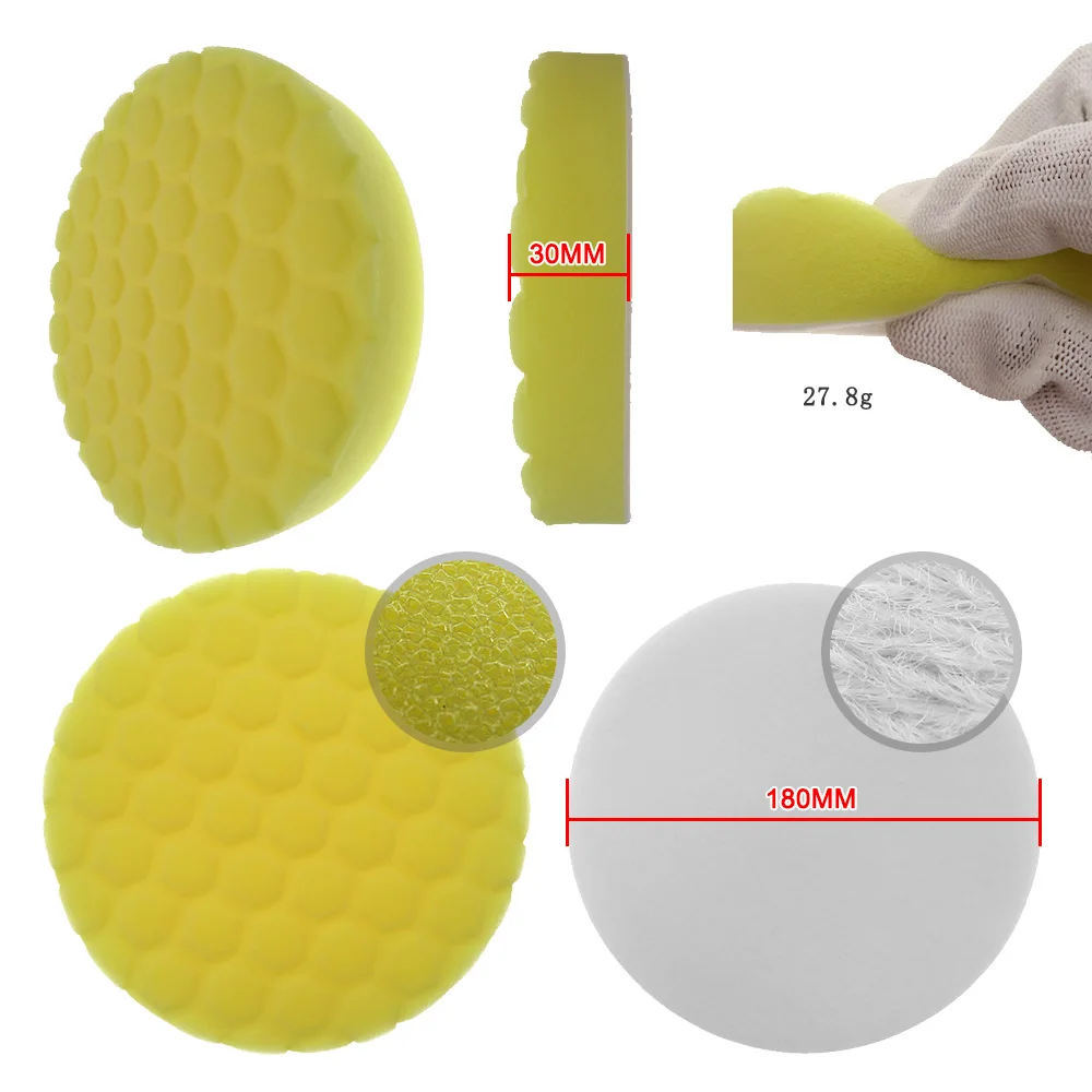 7 Inch 5pcs/Set Sponge Polishing Pad Waxing Buffing Pad Kit Compound Auto Car Polisher Tool