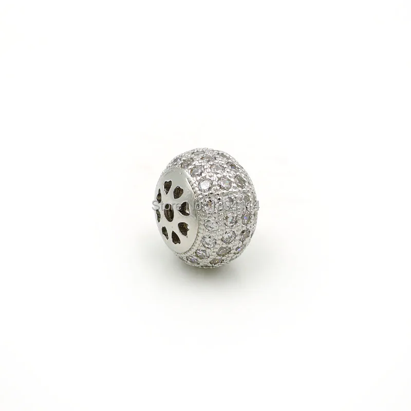 8*10*10mm Micro Pave Clear CZ Oblaten Beads Fit For Making DIY Bracelets Or Necklaces Jewelry