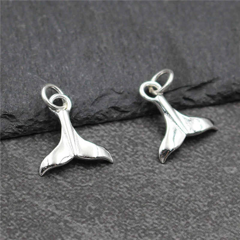 1pc100% 925 Sterling Silver Mermaid Tails Charms High Quality Fashion Decoration Pendants Fit Earrings Necklace DIY Fine Jewelry