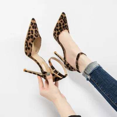 2019 Sexy Leopard Women Shoes High Heels 6-10CM Elegant Office Pumps Shoes Women Sandals Print Pointed Toe Luxury Singles Shoes