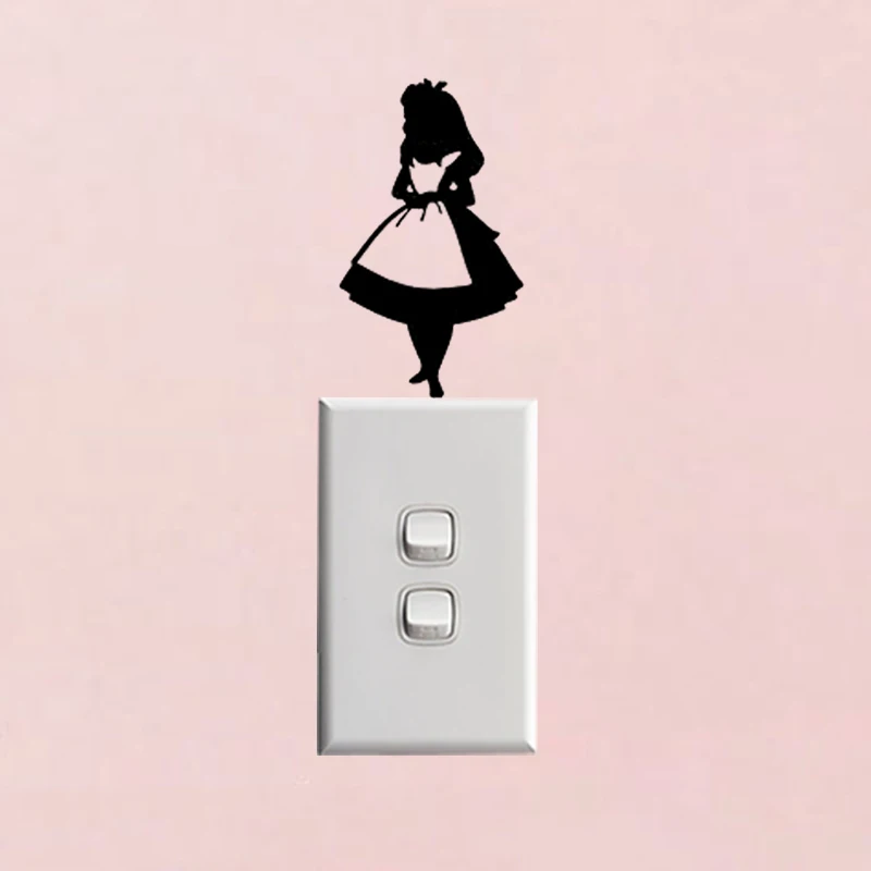 Alice In Wonderland Light Switch Stickers Decor Fashion Wall Decals Vinyl 5WS1194