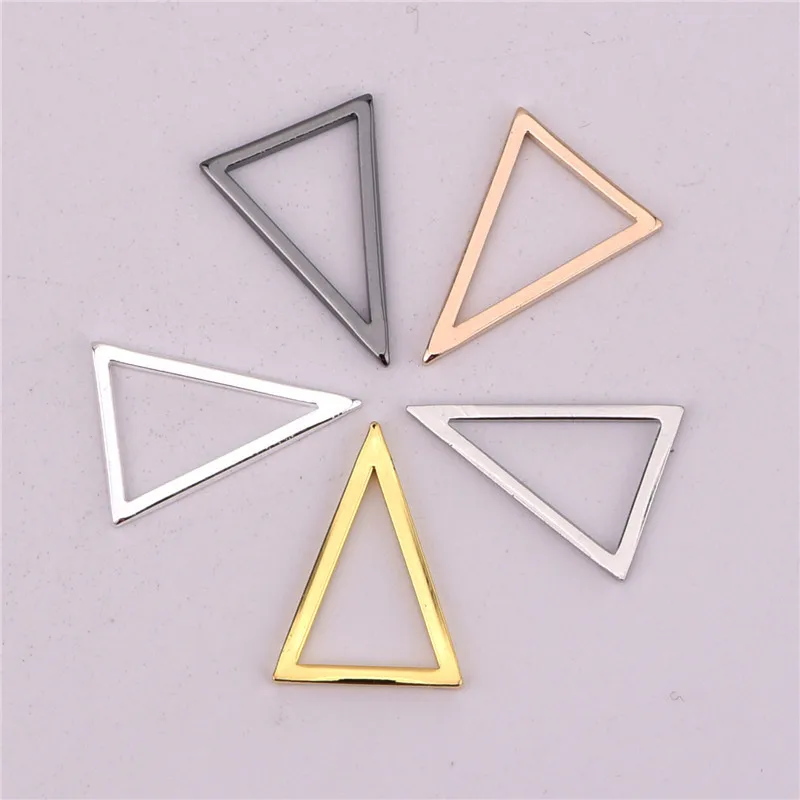 

50pcs 13*18mm Five Color Hollow Triangle Copper Material for Bracelet Charms Necklace Pendants for DIY Jewelry Making Findings