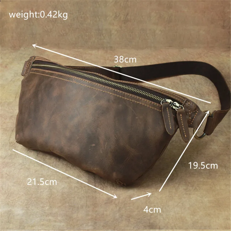 Fanny Pack Men Chest Bag Genuine Leather Phone Belt Bag Pouch Travel Bum Hip Purse Case Chest Bagpack Male Messenger bauchtasche