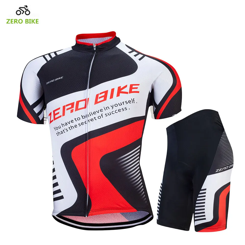 ZERO BIKE  Cycling Jersey Set Short Sleeve Bike Bicycle Sportswear Ropa Ciclismo 4D Gel Padded Cycling Clothing