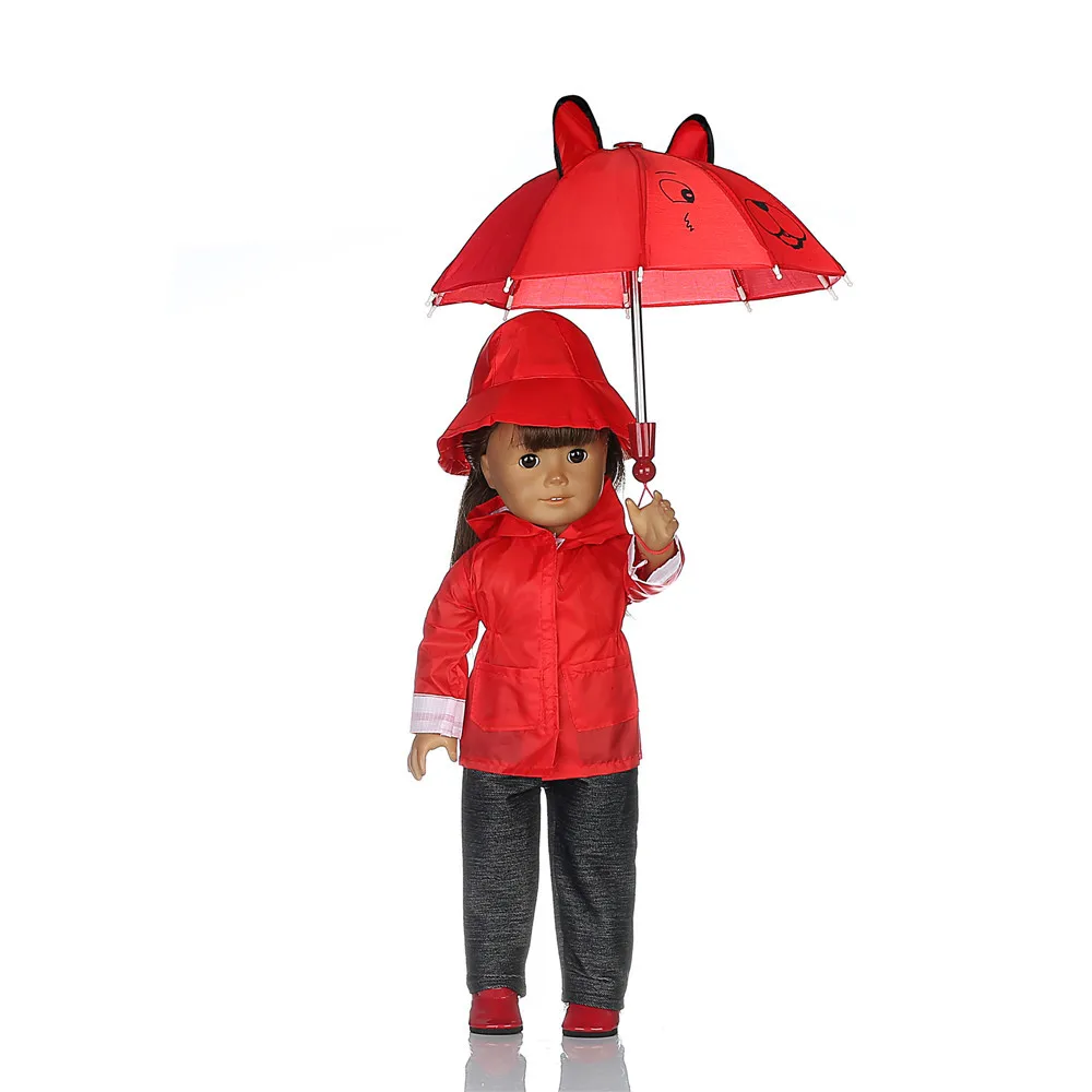 

Doll Clothes for American Dolls: 3 Piece Rain Outfit - Includes Rain Jacket, Hat and Pants