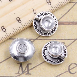 10pcs Charms A Cup Of Coffee Tea 14x14x7mm Tibetan Bronze Silver Color Pendants Antique Jewelry Making DIY Handmade Craft