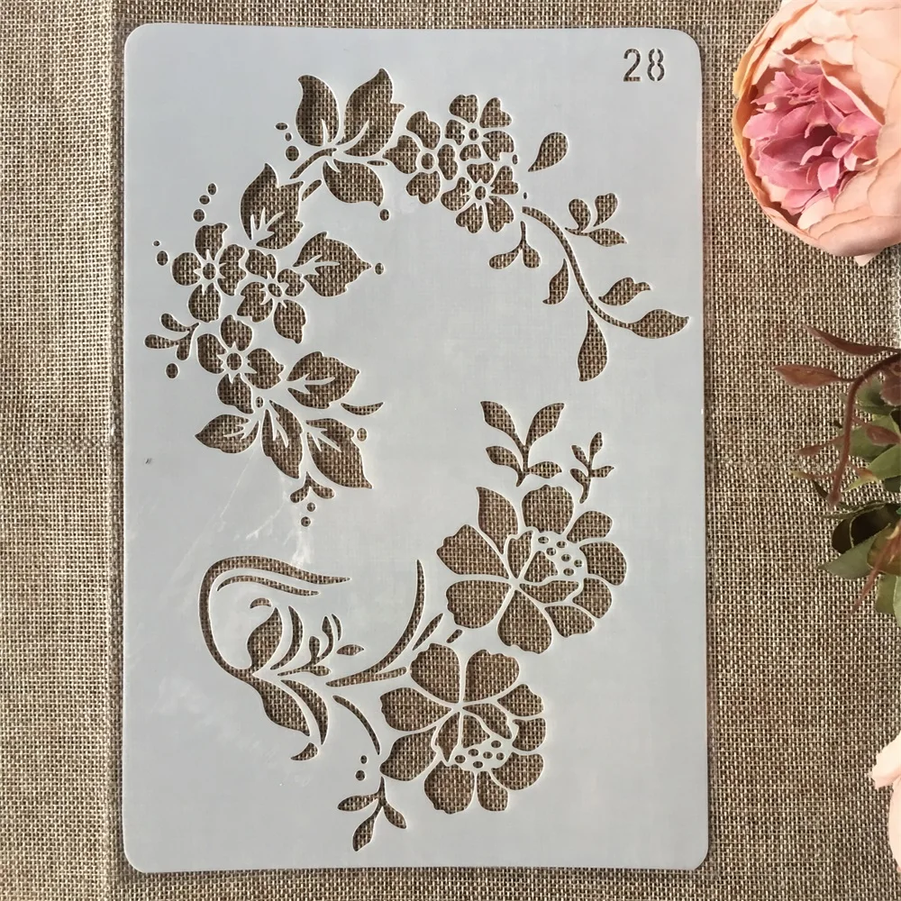 New 26cm Flower Leaves DIY Craft Layering Stencils Painting Scrapbooking Stamping Embossing Album Paper Card Template